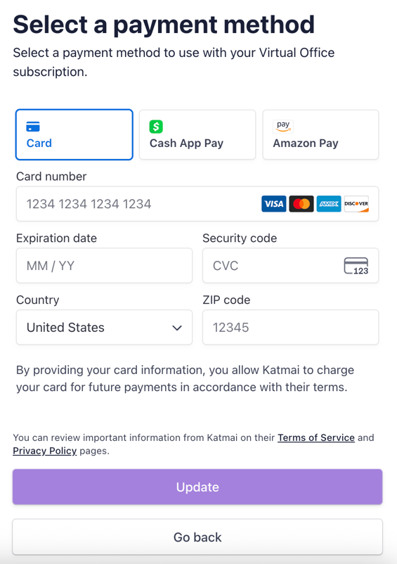 ADD PAYMENT - PAYMENT METHOD